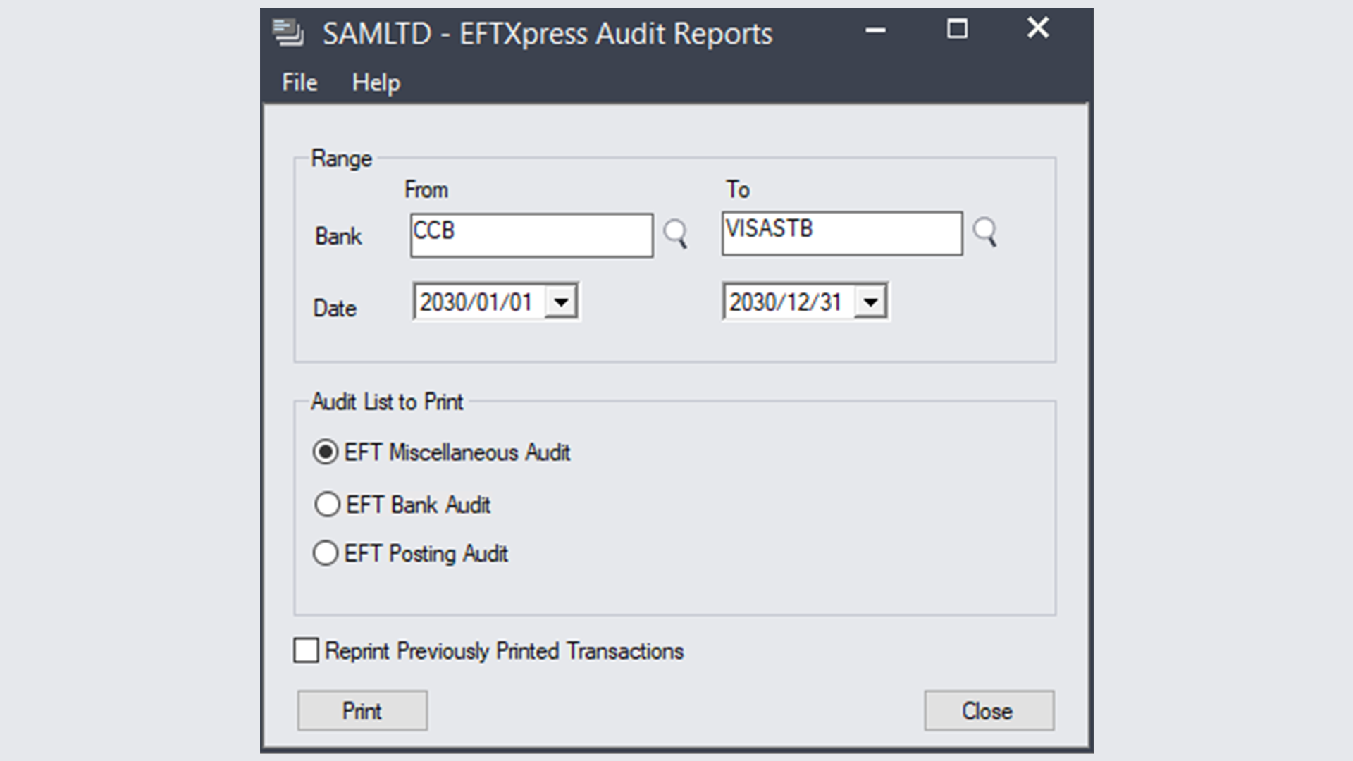 EFT Bank Audit